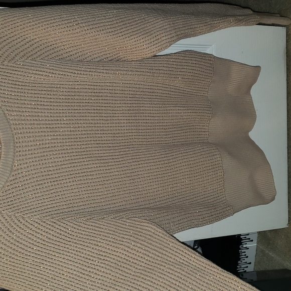 Tan Sparkly Gold sweater - Picture 3 of 4